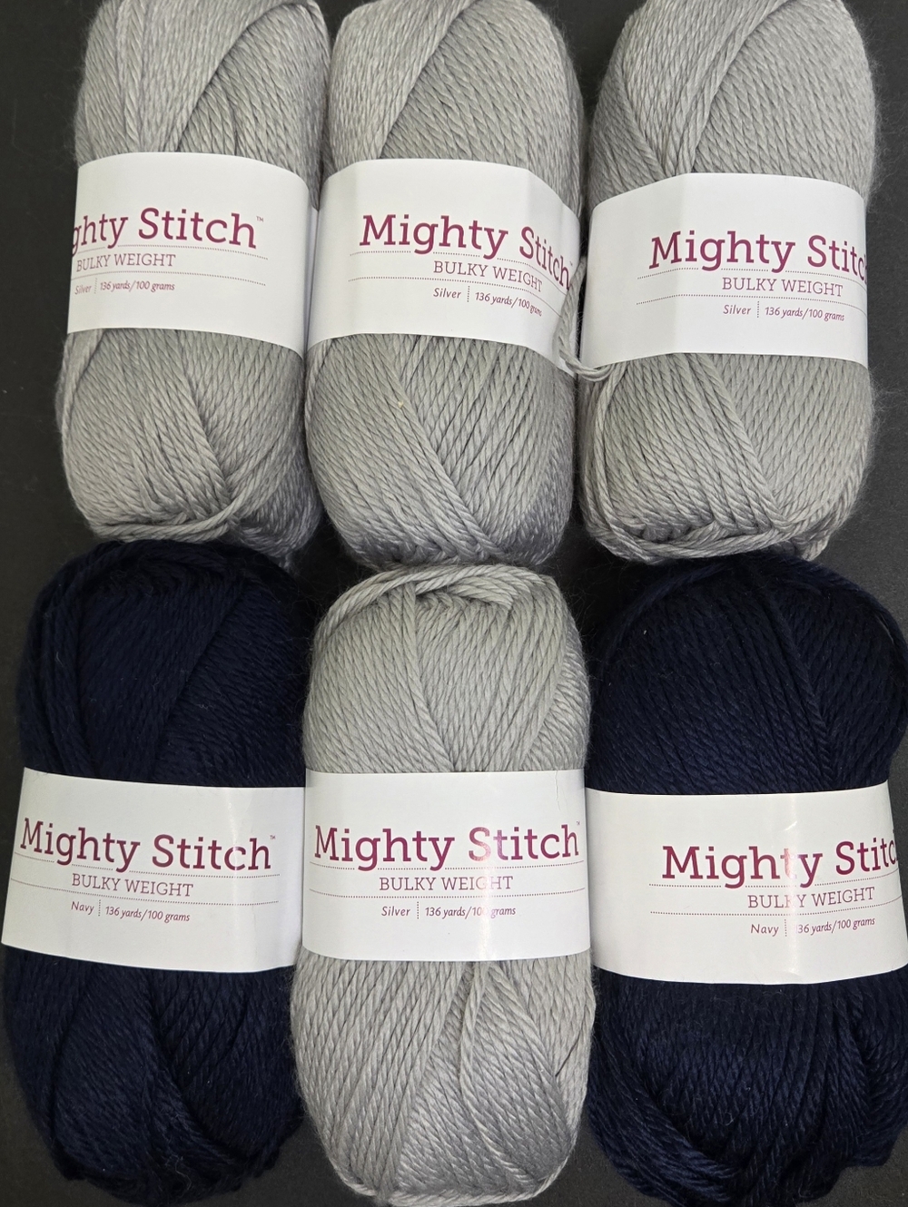 KNIT PICKS MIGHTY STITCH YARN 6 SKEINS
